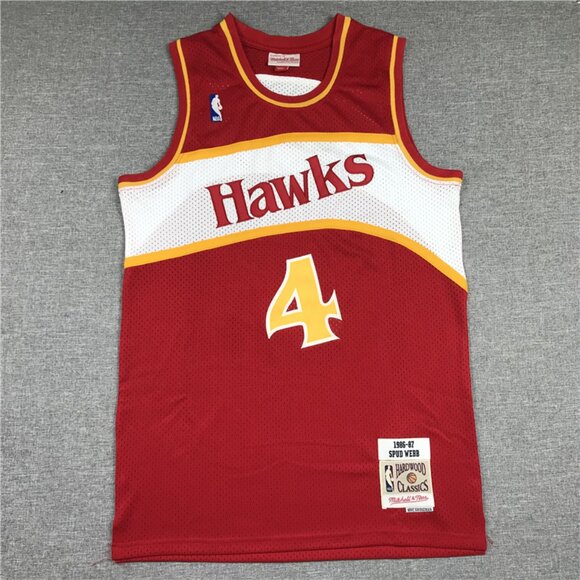 Mens Spud Webb Red Stitched Jersey